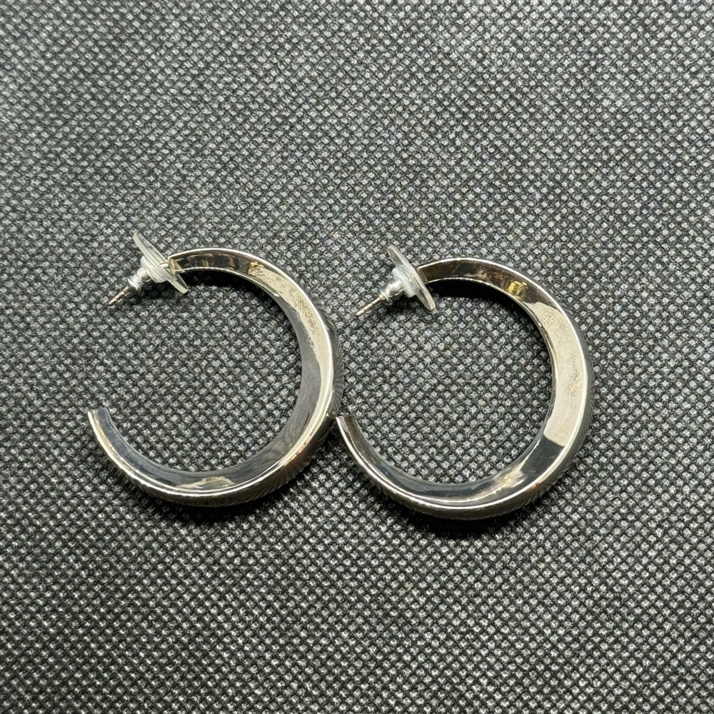 Silver earrings half moon